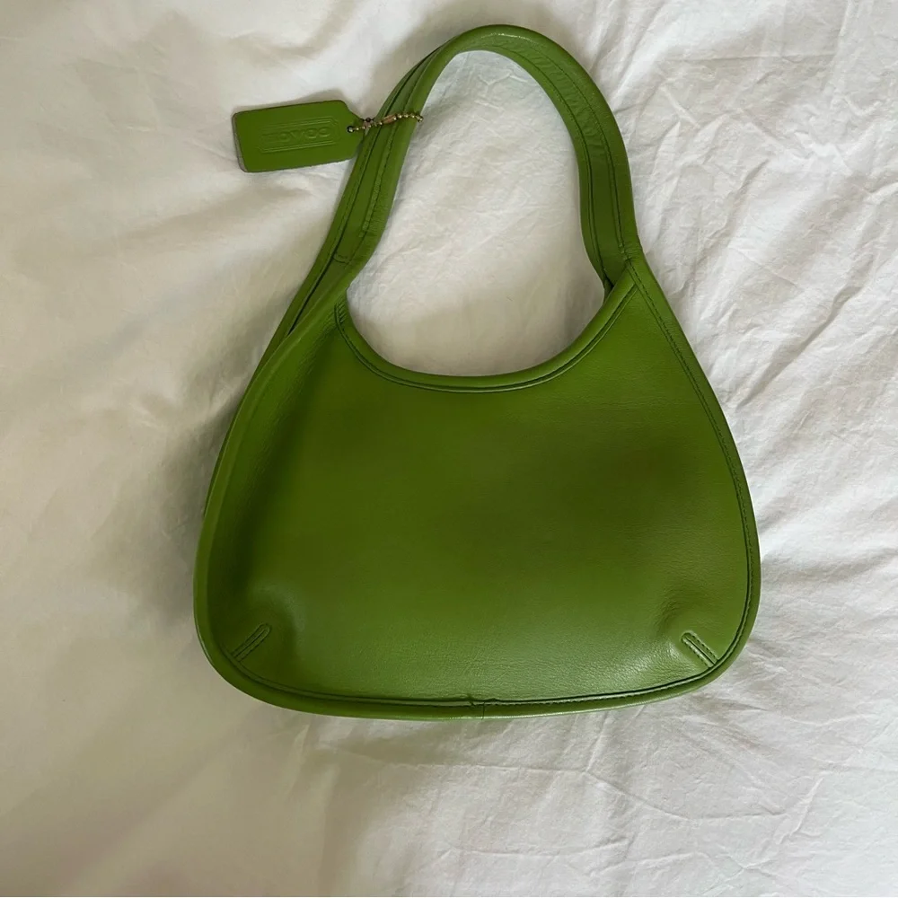 ショルダーバッグ Vintage Coach Ergo Flap Shopper Green Vintage Coach Ergo Mini Green Leaf 9027 Leather Bag Purse Satchel